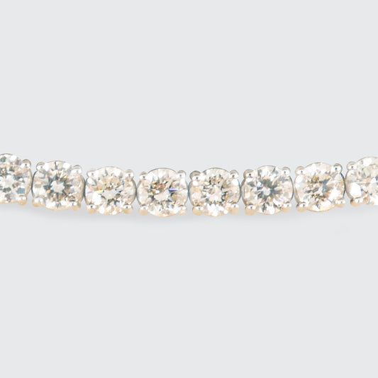 Classic 12.31ct Diamond Tennis Bracelet in 18ct White Gold - Wharfedale Antiques
