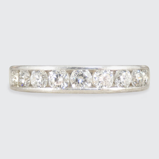 A diamond set hald eternity ring 