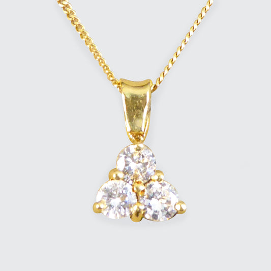 0.50ct Brilliant Cut Diamond Triangle Necklace in 18ct Yellow Gold