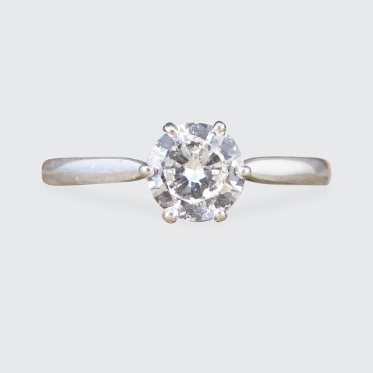 Diamond 0.50ct Solitaire Engagement Ring in Platinum - Wharfedale Antiques