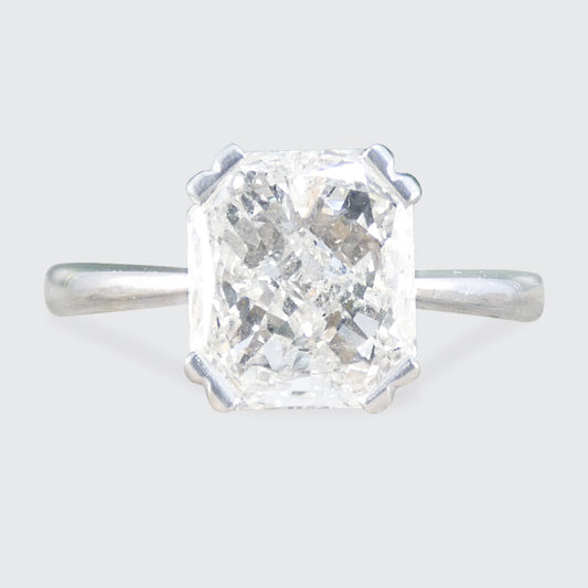 2.07ct Radiant Cut Diamond Solitaire Ring in Platinum