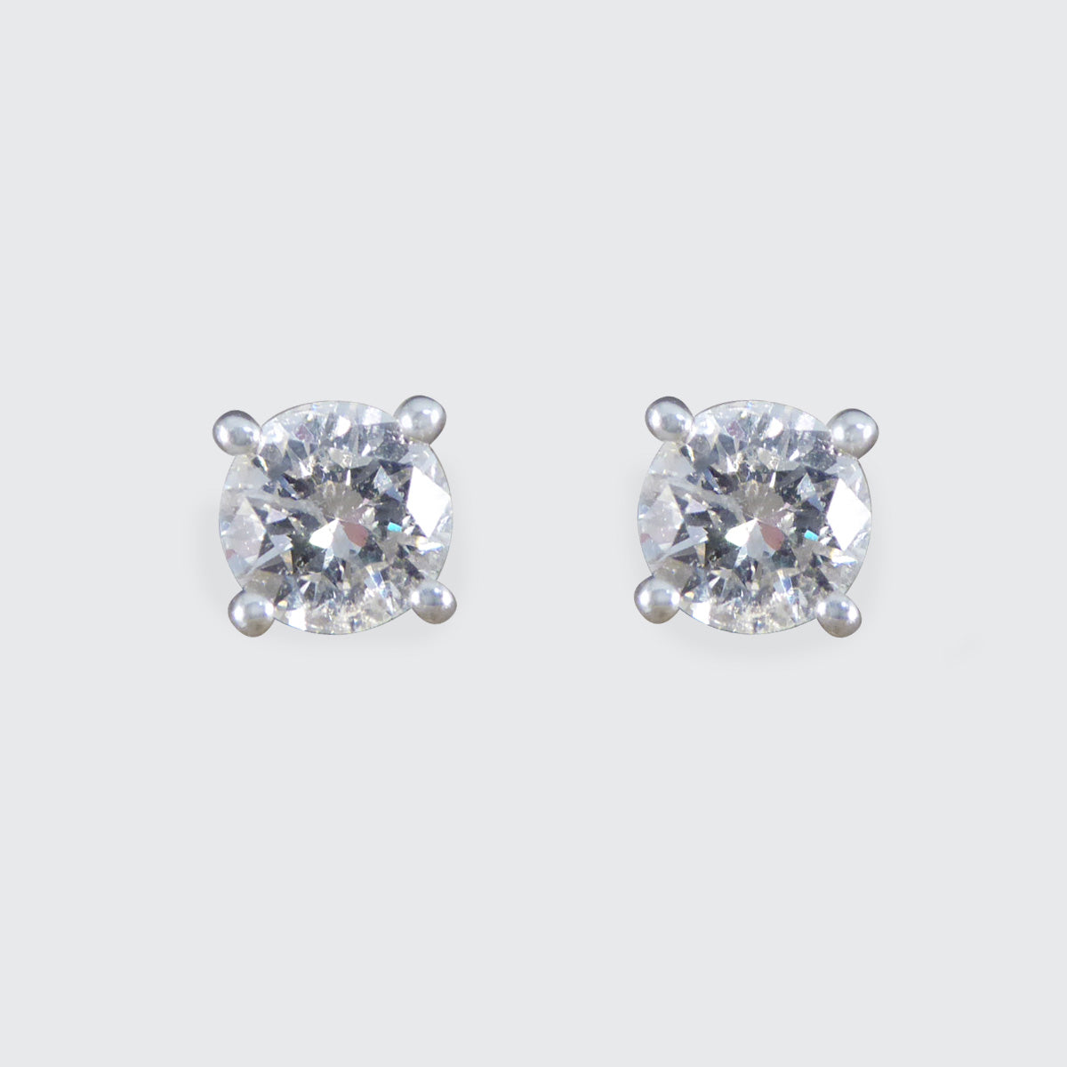 Classic Diamond Stud Earrings in 18ct White Gold