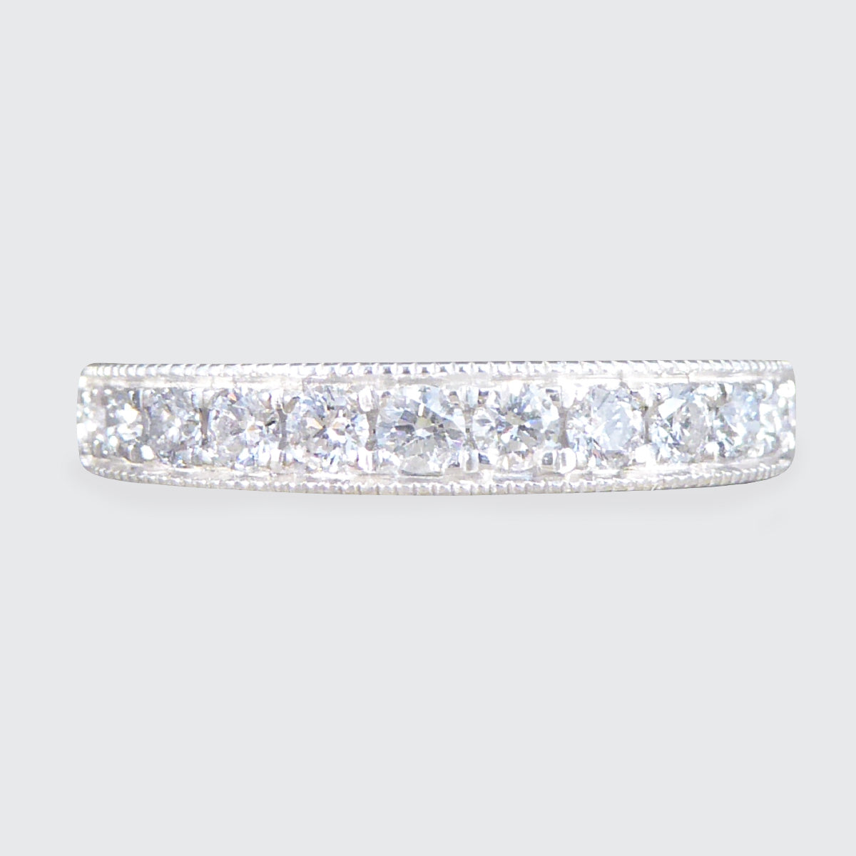 Platinum Half Eternity Ring with 0.50ct Brilliant Cut Diamond - Wharfedale Antiques