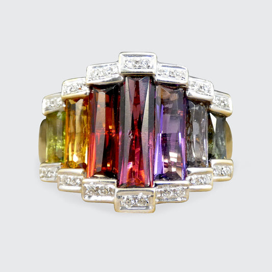 Bellarri Ultimate Colour Multigem Set Ring in 18ct Yellow Gold - Wharfedale Antiques