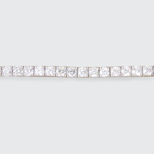 4.13ct Diamond Box Set Tennis Bracelet in 18ct White Gold - Wharfedale Antiques