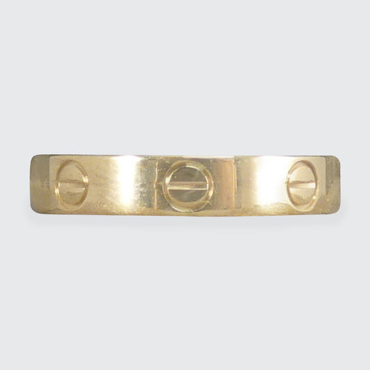 Cartier Love Ring Small Model in 18ct Yellow Gold with Original Box and Bag