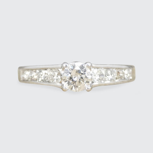 Diamond ring with a white background