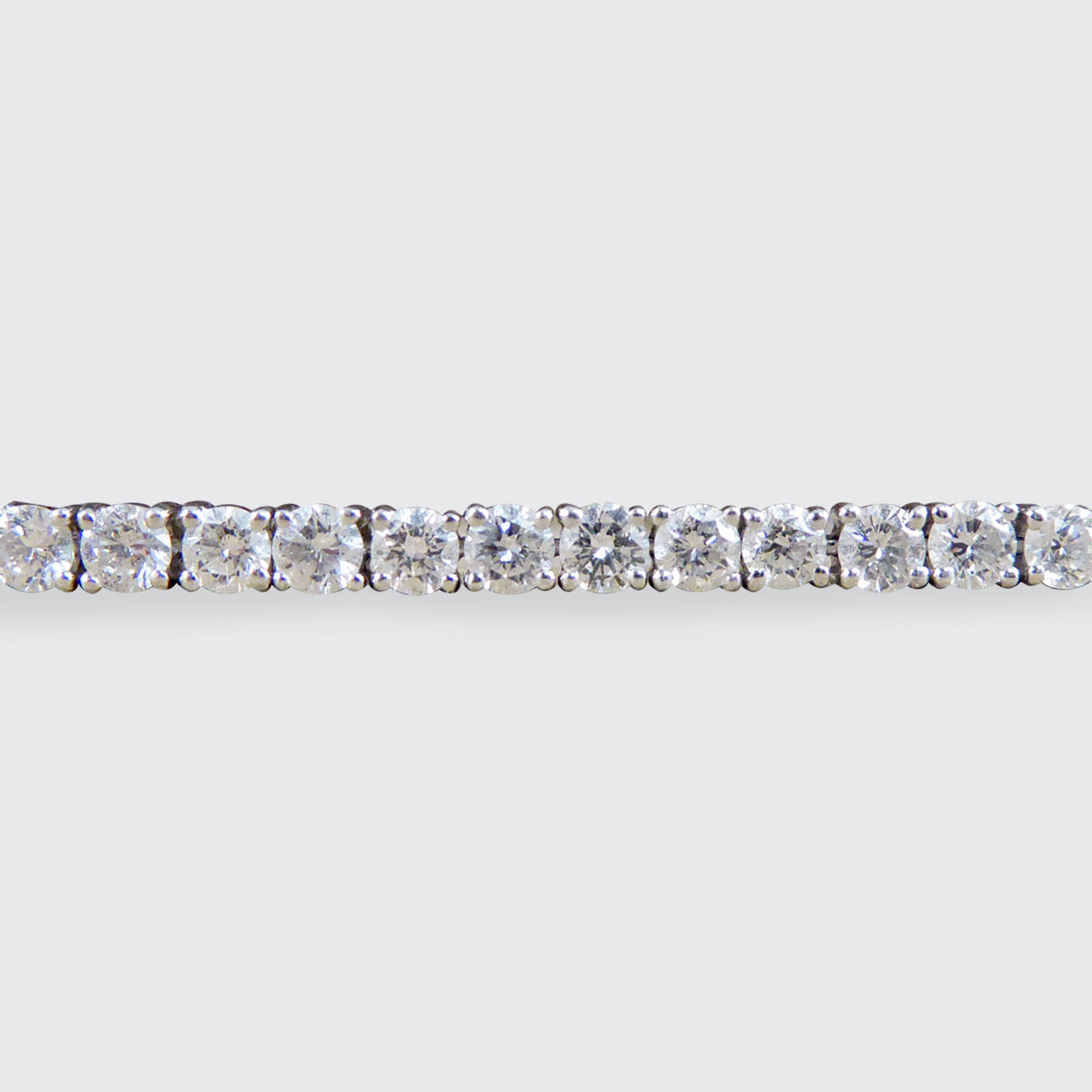 4.83ct Diamond Tennis Bracelet with Box Setting in 18ct White Gold - Wharfedale Antiques