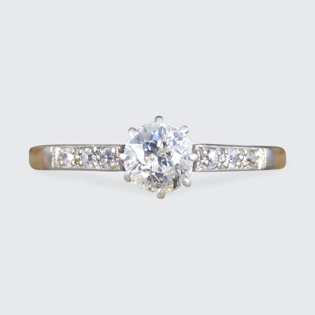 1920's Diamond Solitaire Engagement Ring in 18ct Yellow Gold and Platinum