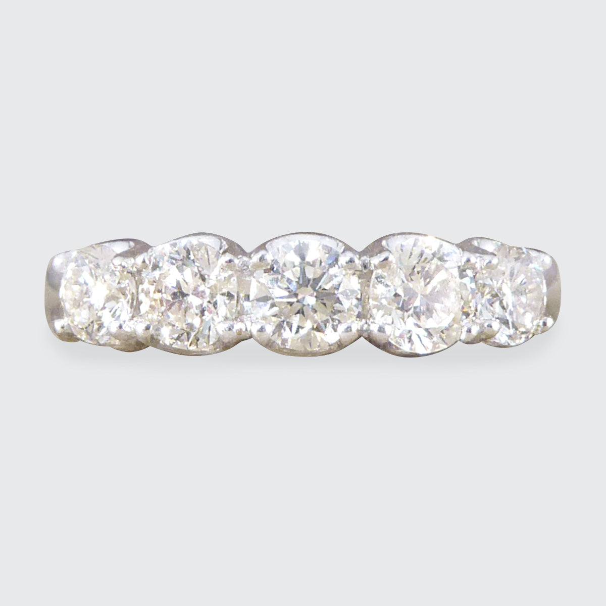 Eternity Style 1.00ct Brilliant Cut Diamond Five Stone Ring in Platinum - Wharfedale Antiques