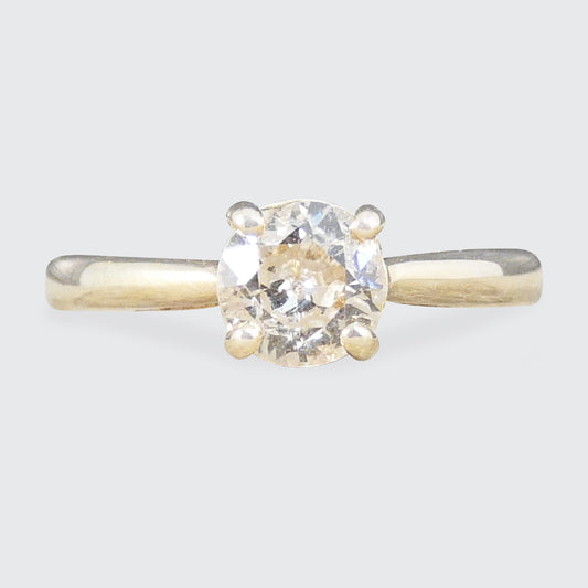 Old European Cut Diamond Solitaire Engagement Ring in Yellow Gold