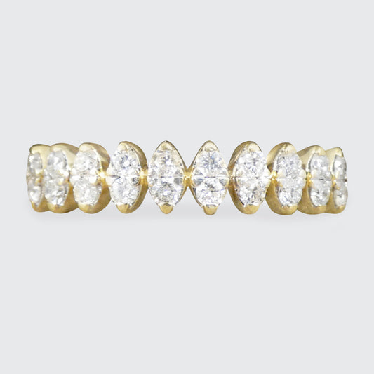 Marquise Illusion Diamond Half Eternity Ring in 18ct Yellow Gold