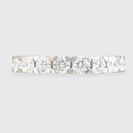 Modern Diamond Half Eternity Ring in Platinum - Wharfedale Antiques