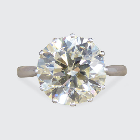 4.70ct Brilliant Cut Diamond Solitaire Ring in Platinum - Wharfedale Antiques