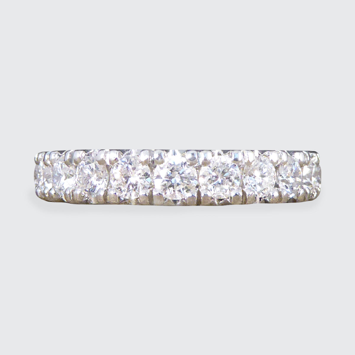 Diamond Set Eternity Ring with 0.88ct Modern Brilliant Cut Diamonds in Platinum - Wharfedale Antiques