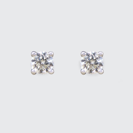 Classic Diamond Stud Earrings in 18ct White Gold