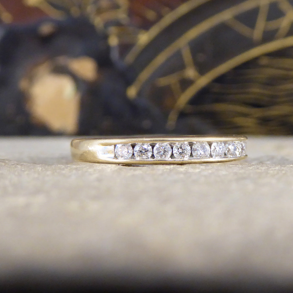 0.25ct Diamond Channel Set Half Eternity Ring in 9ct Yellow Gold