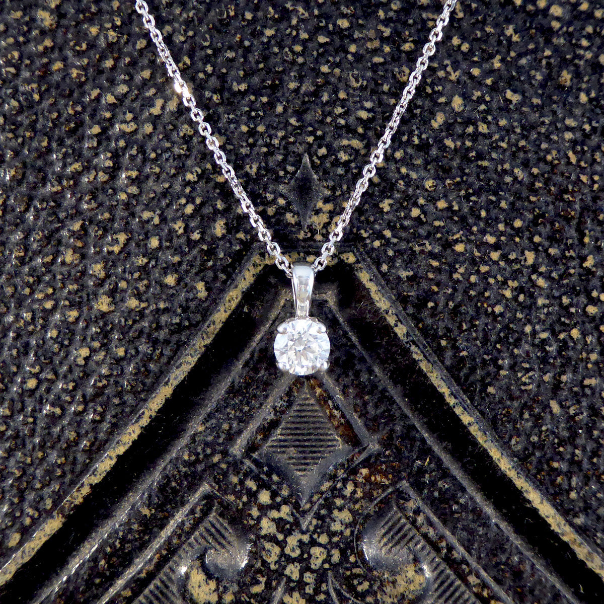 0.50ct Diamond Solitaire Pendant Necklace in 18ct White Gold