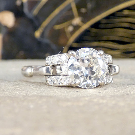 1940's Diamond Engagement ring in platinum.