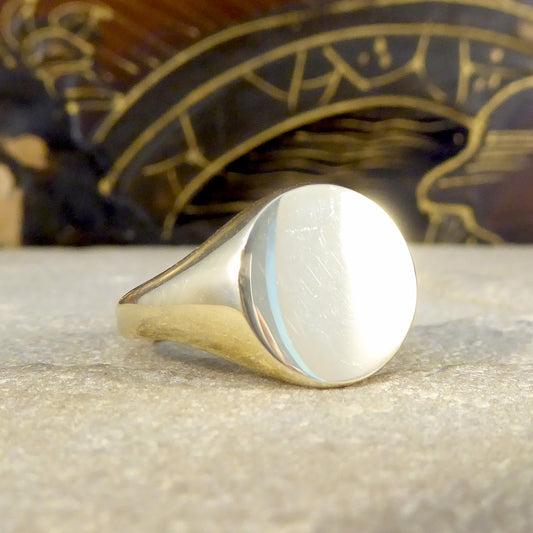 New Circular Signet Pinky Ring in 9ct Yellow Gold - Wharfedale Antiques