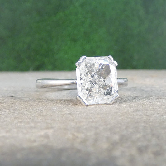 2.07ct Radiant Cut Diamond Solitaire Ring in Platinum