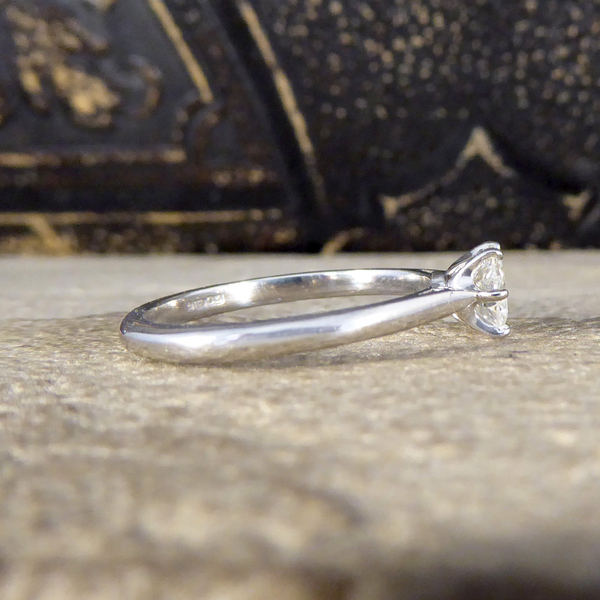 Diamond 0.50ct Solitaire Engagement Ring in Platinum - Wharfedale Antiques