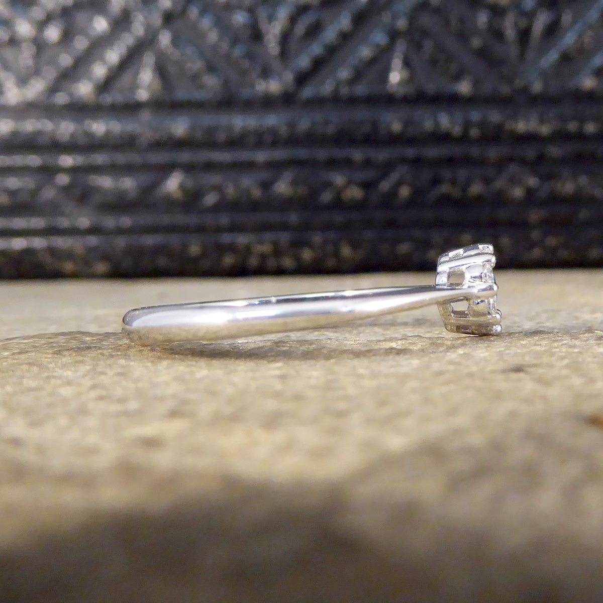 Sapphire and Diamond Circular Cluster Ring in 18ct White Gold - Wharfedale Antiques