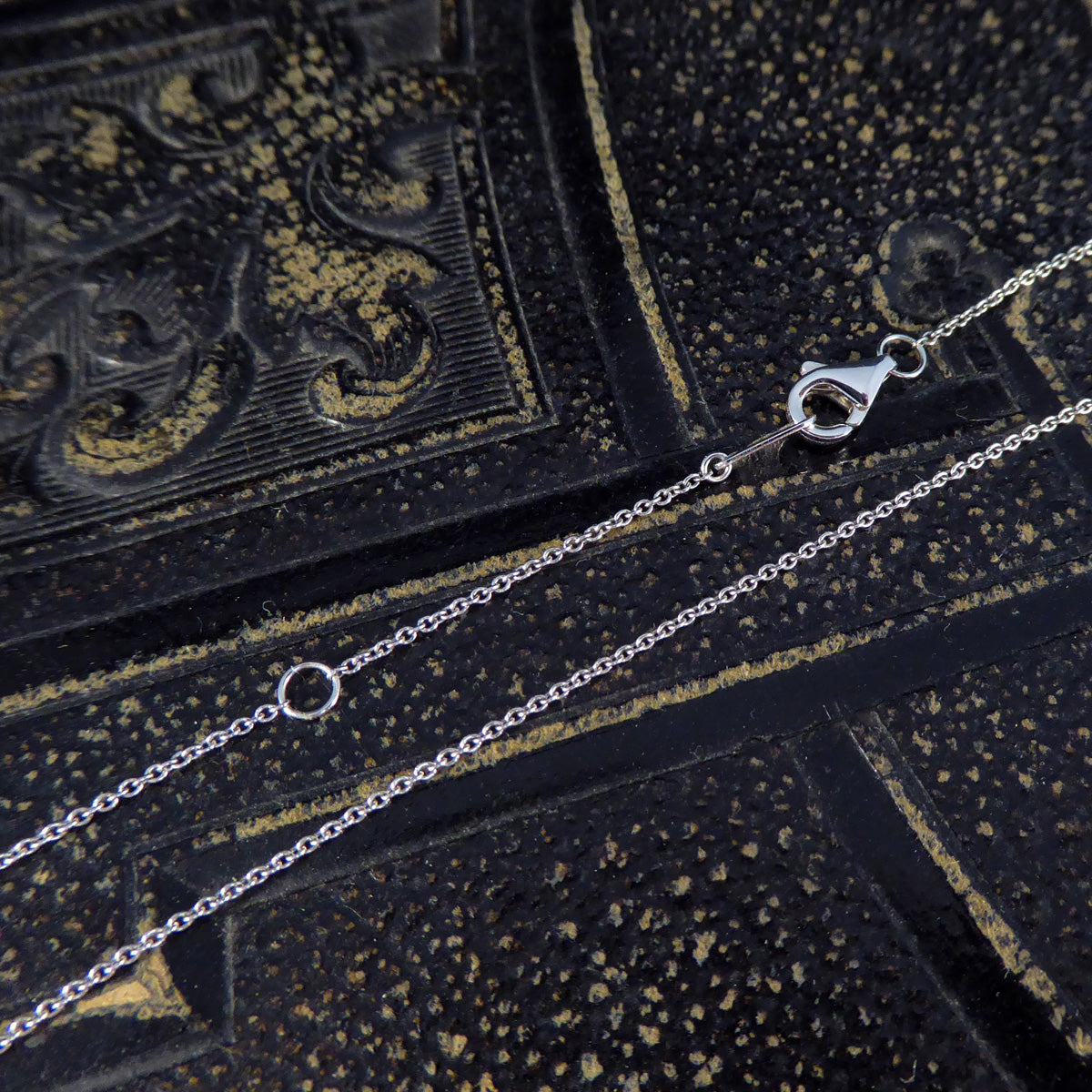 Sapphire and Diamond Cluster Pendant Necklace in 18ct White Gold - Wharfedale Antiques