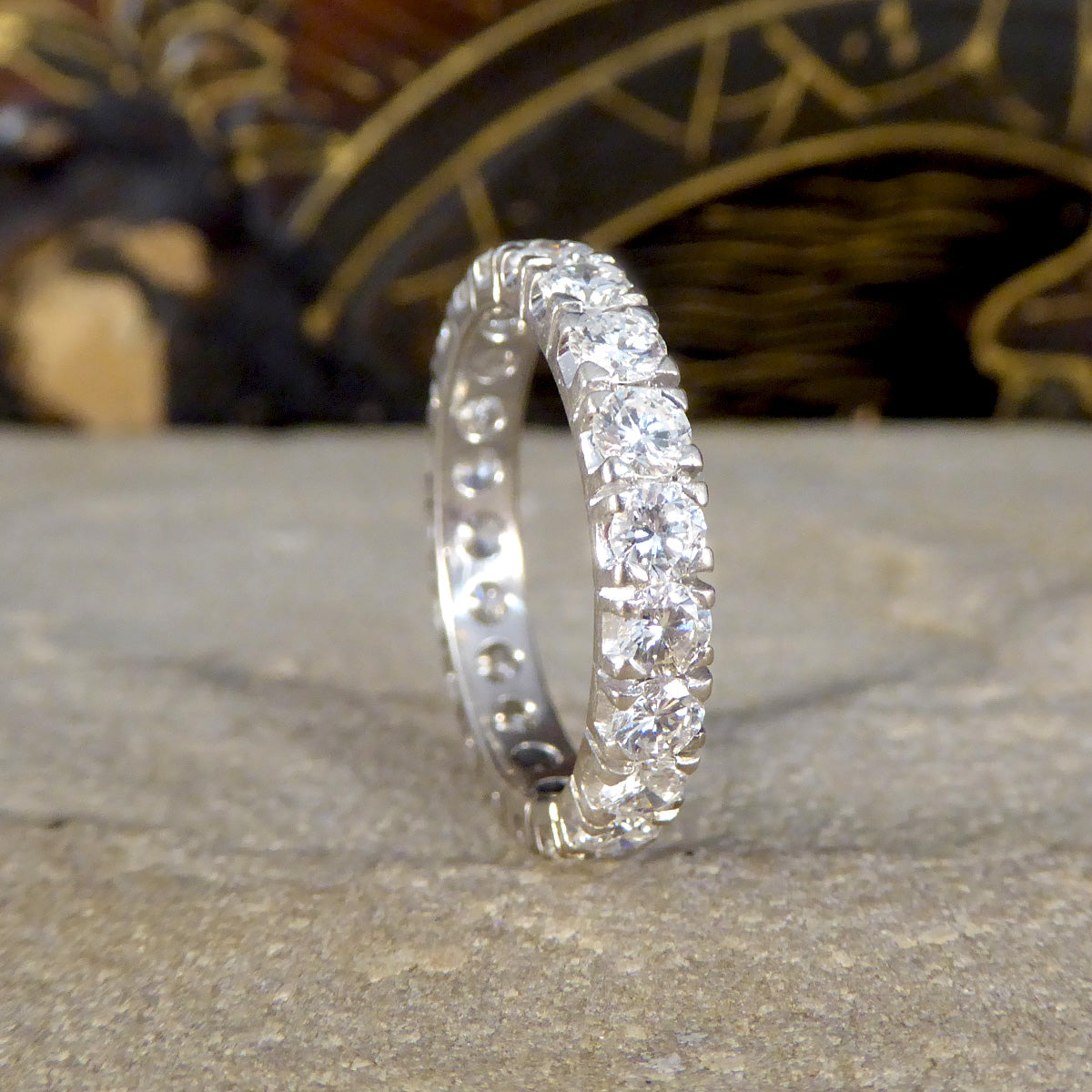 Vintage 2.31ct Diamond Full Eternity Ring in Platinum - Wharfedale Antiques