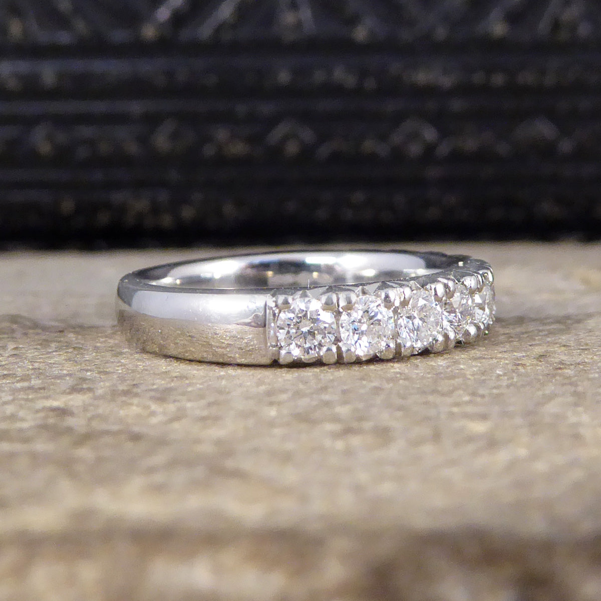 Diamond Set Eternity Ring with 0.88ct Modern Brilliant Cut Diamonds in Platinum - Wharfedale Antiques