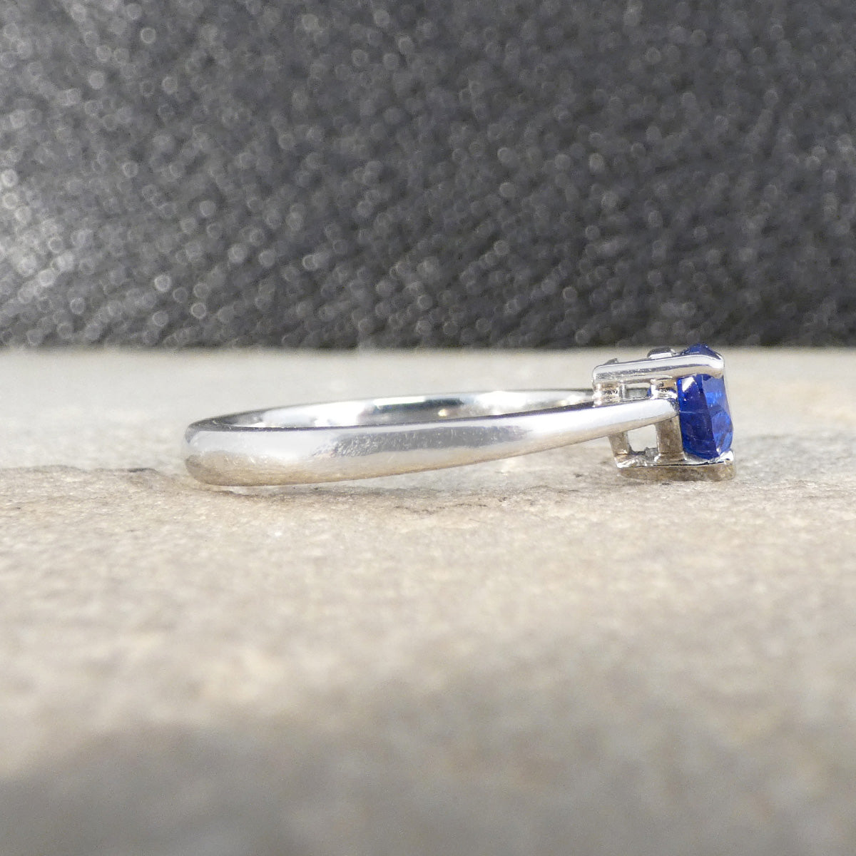 Heart Cut Sapphire solitaire ring in Platinum
