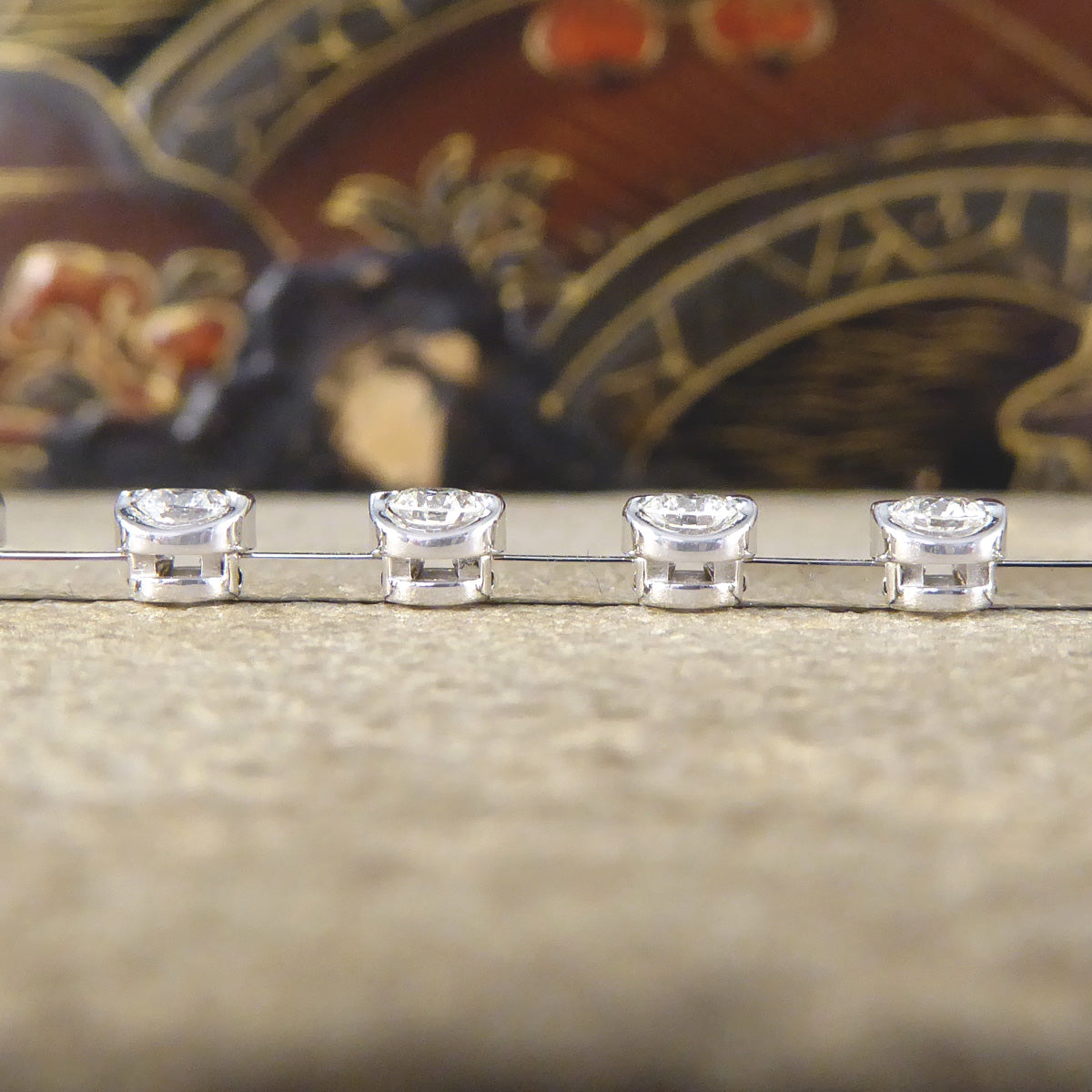 2.00ct Brilliant Cut Diamond Tennis Bracelet in 18ct White Gold - Wharfedale Antiques