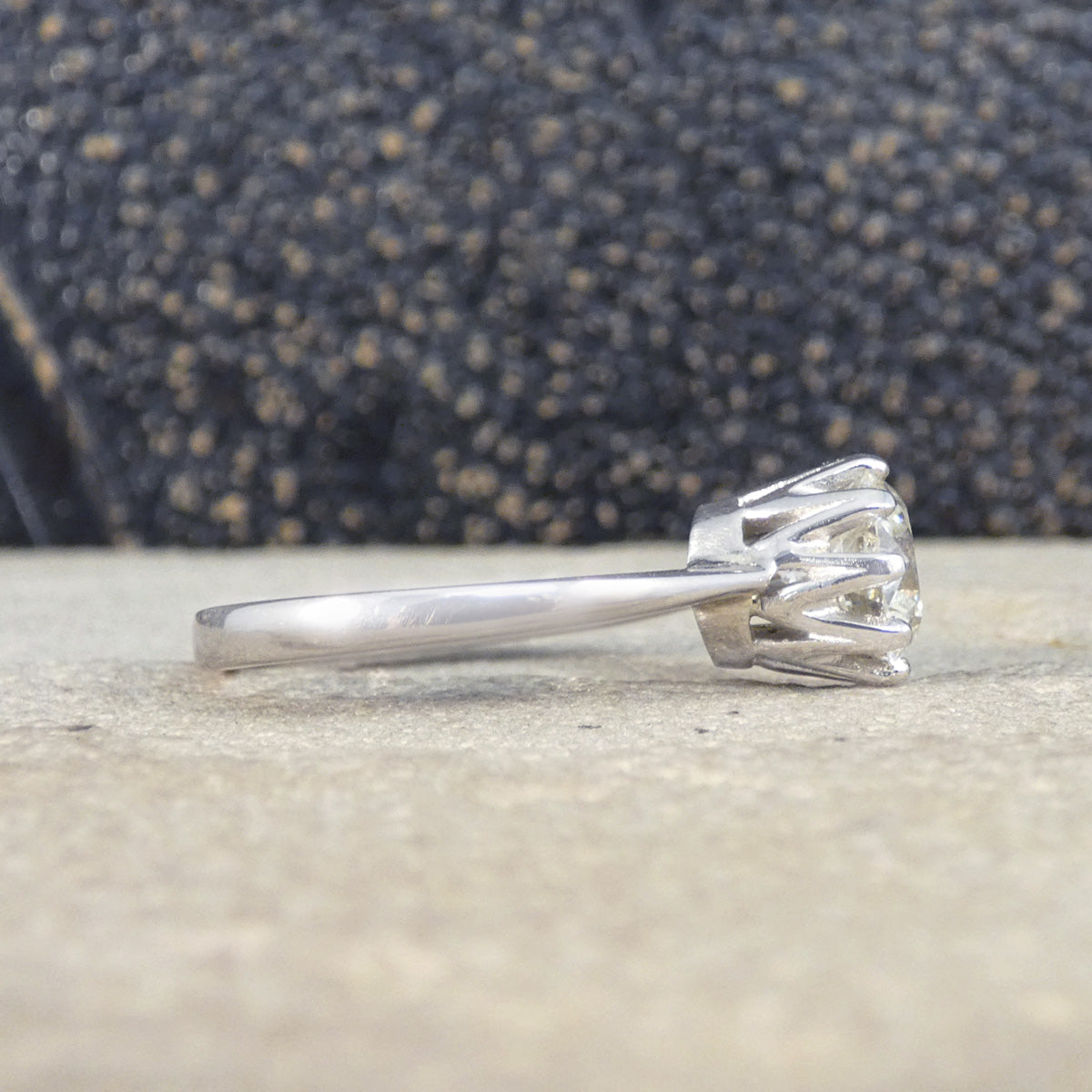 1.56ct Old European Cut Diamond Solitaire Ring in 18ct White Gold - Wharfedale Antiques