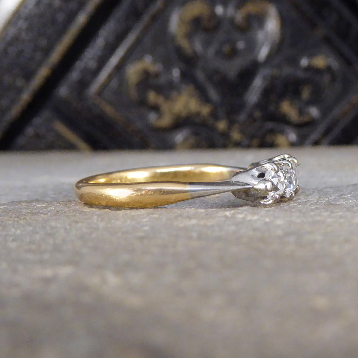 Late Victorian Old Cut Diamond Four Stone Ring in 18ct Yellow Gold - Wharfedale Antiques