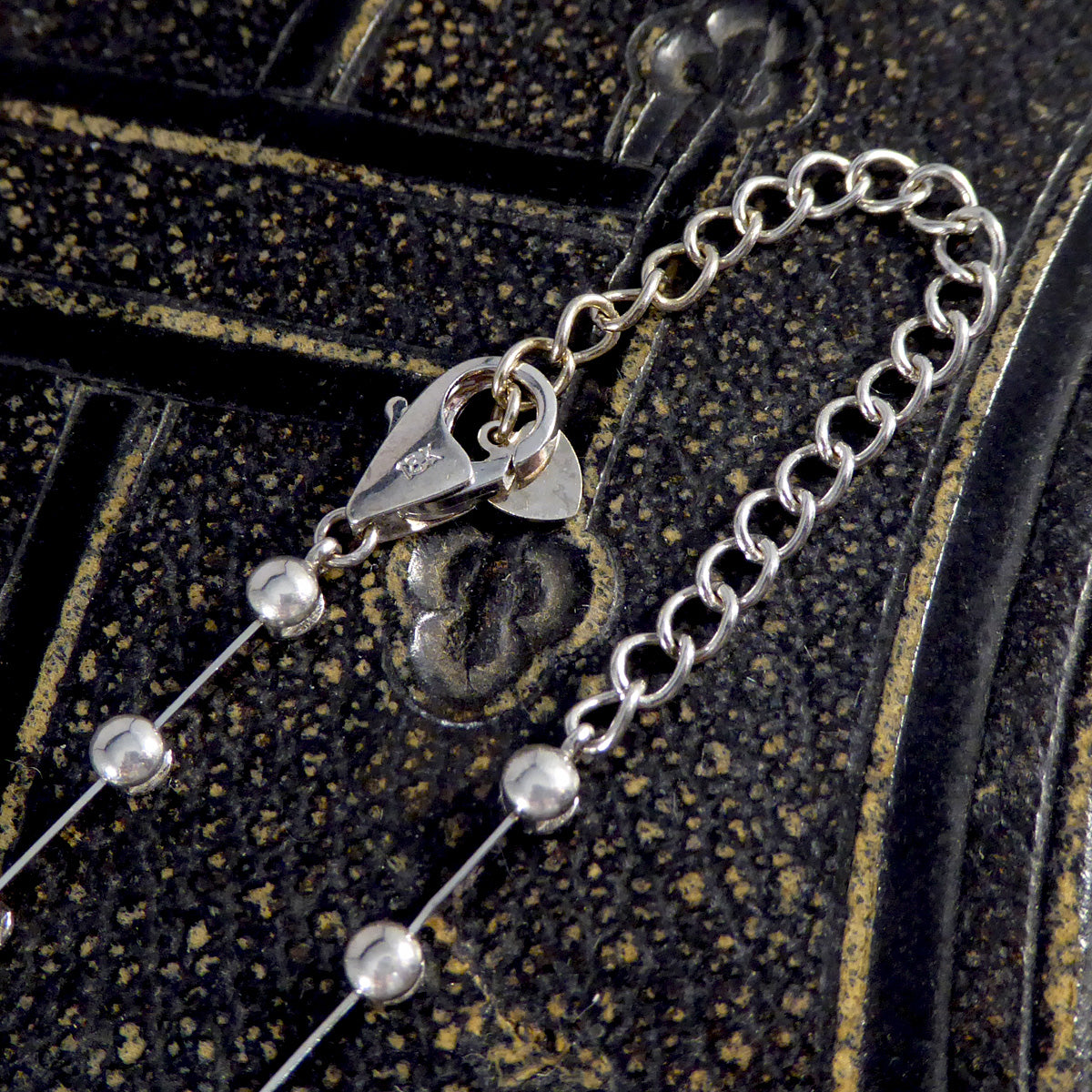 Brilliant Cut Diamond Spacer Line Necklace in 18ct White Gold - Wharfedale Antiques