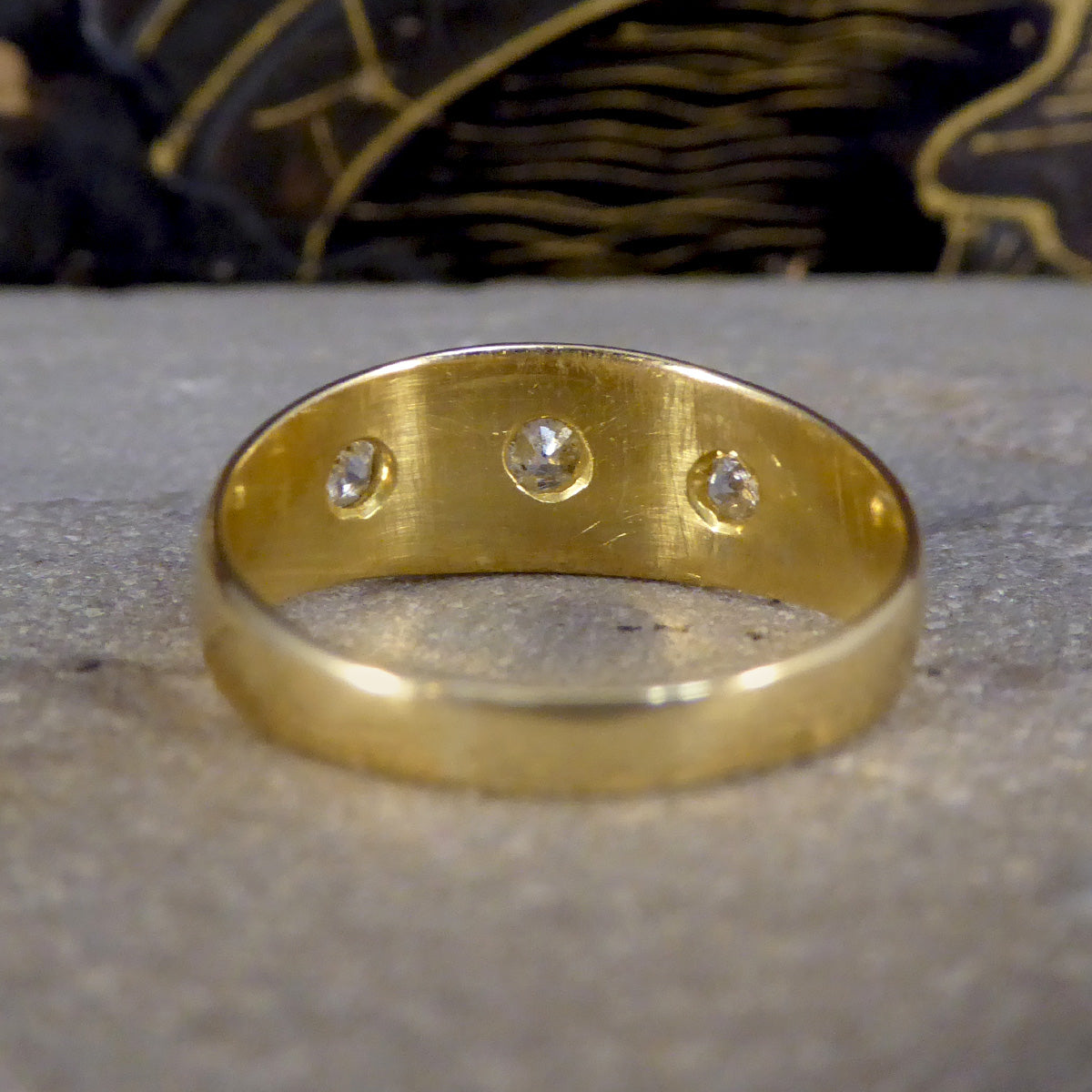 Antique Edwardian Diamond Set Gypsy Ring in 18ct Yellow Gold - Wharfedale Antiques