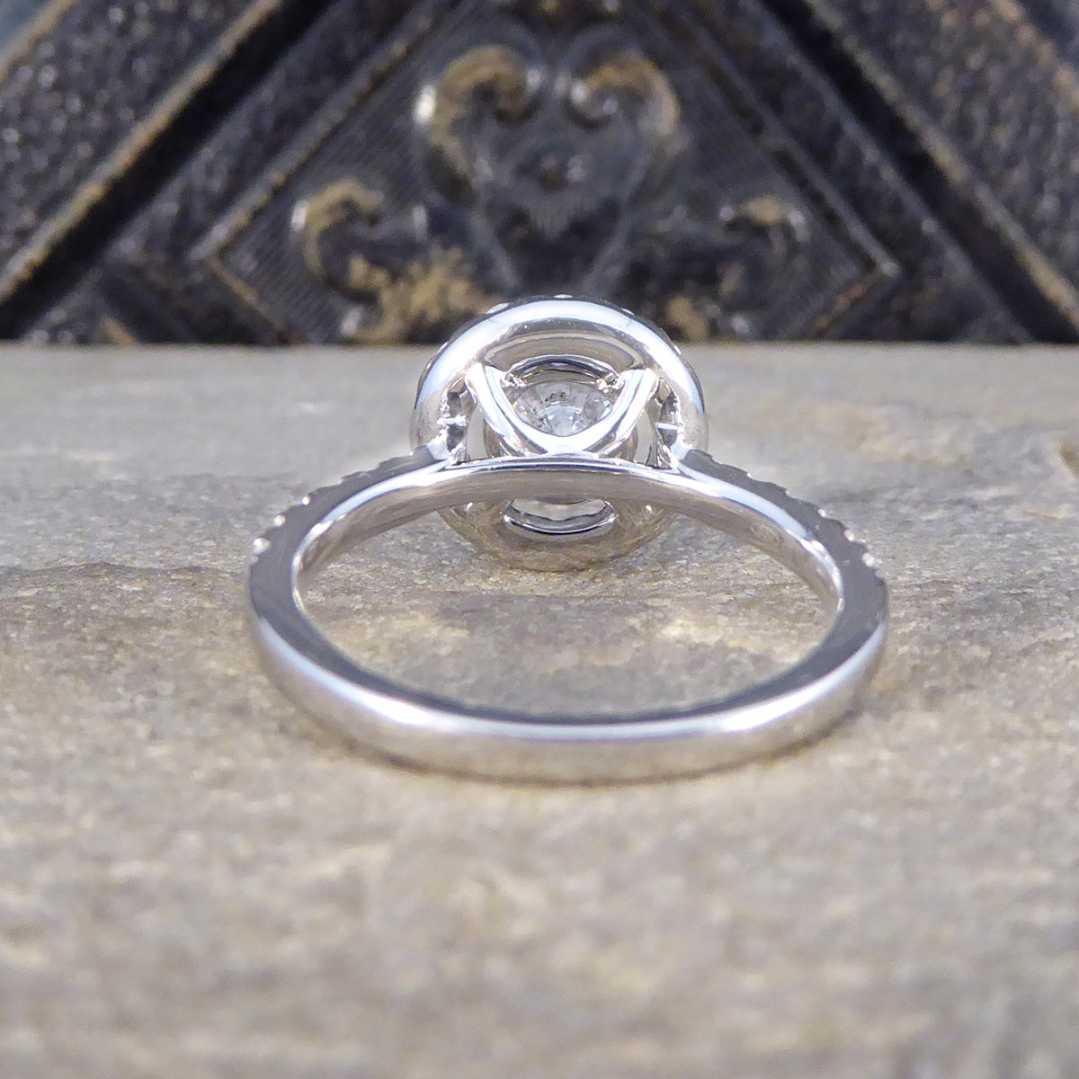 1.78ct Diamond Halo Cluster Ring in Platinum - Wharfedale Antiques