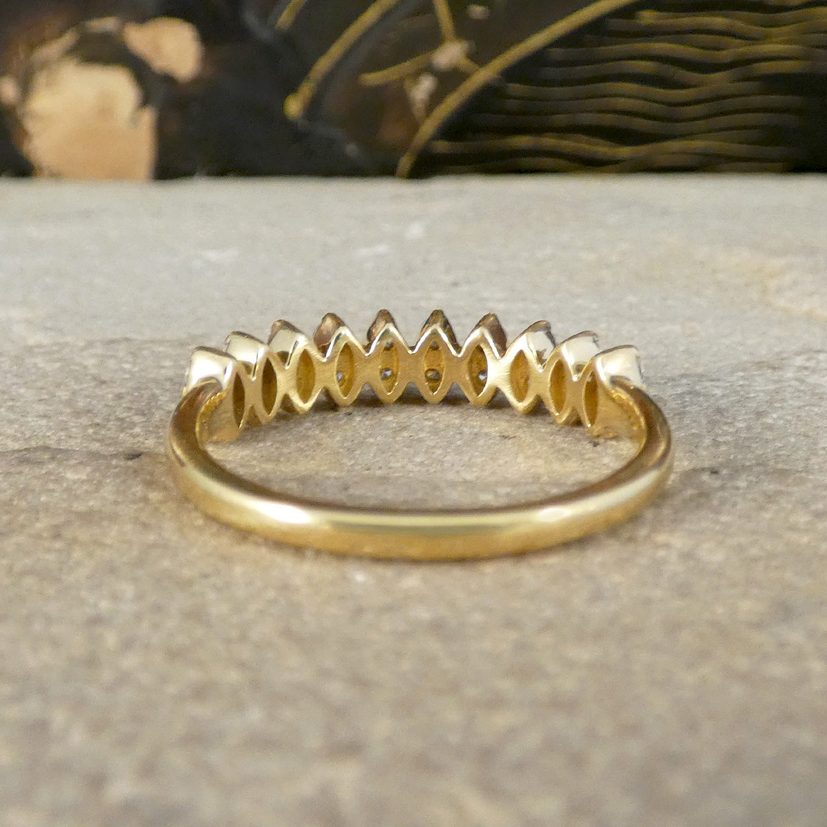 Marquise Illusion Diamond Half Eternity Ring in 18ct Yellow Gold