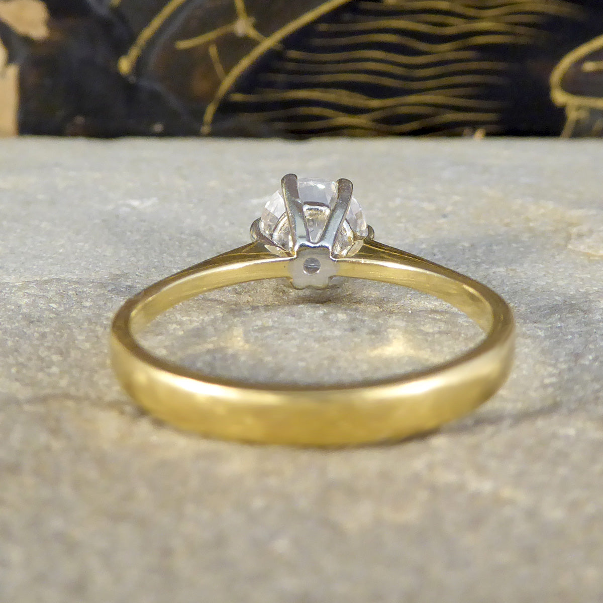 1.15ct Diamond Solitaire Engagement Ring in 18ct Yellow Gold - Wharfedale Antiques