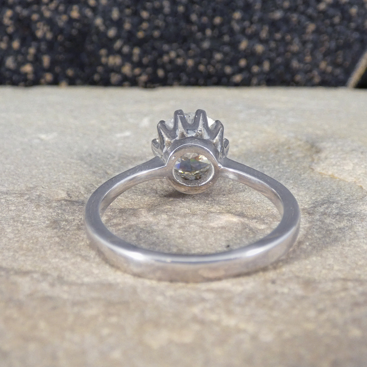 1.56ct Old European Cut Diamond Solitaire Ring in 18ct White Gold - Wharfedale Antiques