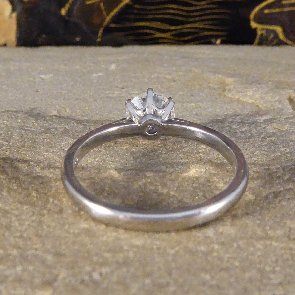 0.95ct Brilliant Cut Diamond Solitaire Engagement Ring in Platinum - Wharfedale Antiques