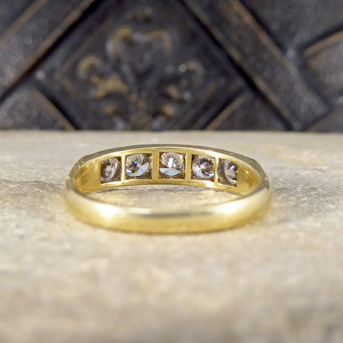 Vintage 0.75ct Diamond Five Stone Ring in 18ct Yellow Gold - Wharfedale Antiques