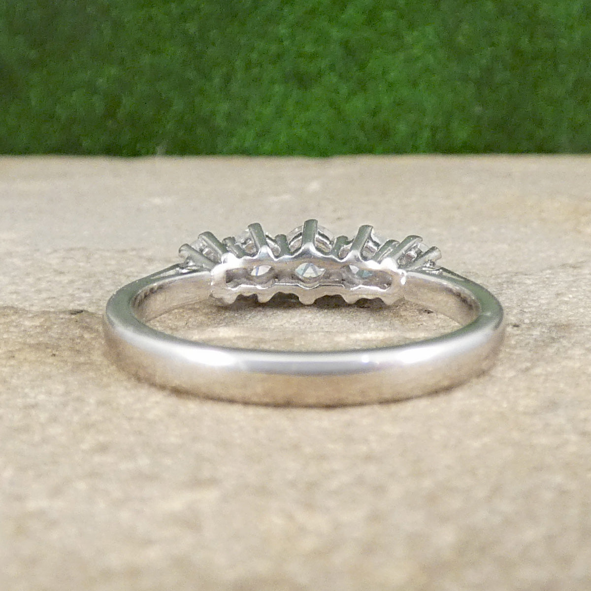 Back view of diamond five stone ring