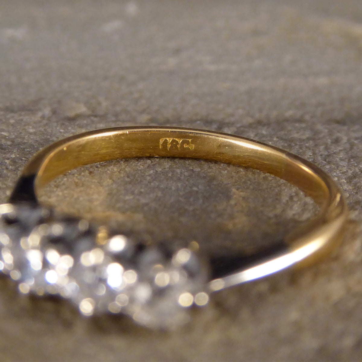 Late Victorian Old Cut Diamond Four Stone Ring in 18ct Yellow Gold - Wharfedale Antiques