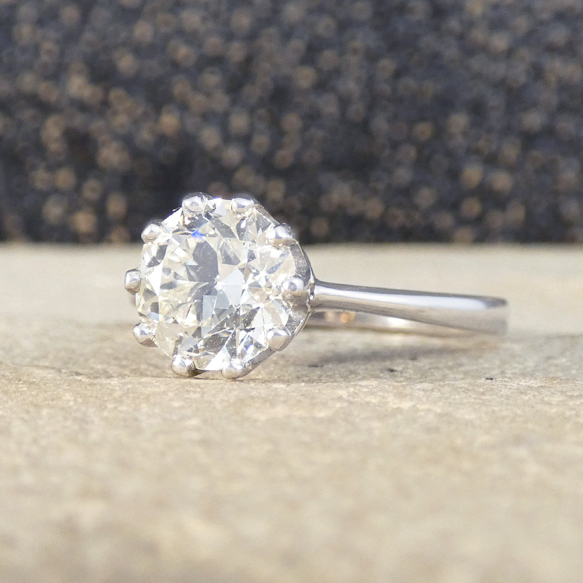 1.56ct Old European Cut Diamond Solitaire Ring in 18ct White Gold - Wharfedale Antiques