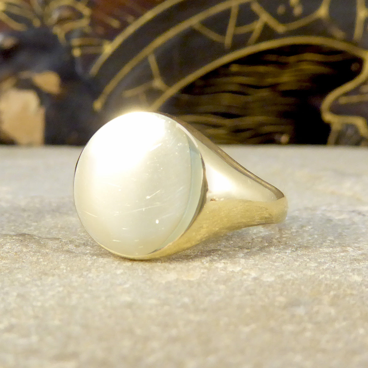 New Circular Signet Pinky Ring in 9ct Yellow Gold - Wharfedale Antiques
