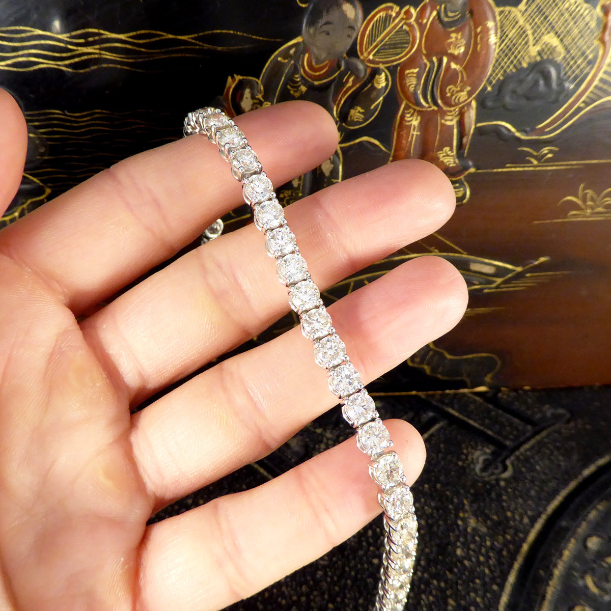 13.80ct Brilliant Cut Diamond Tennis Bracelet in 18ct White Gold