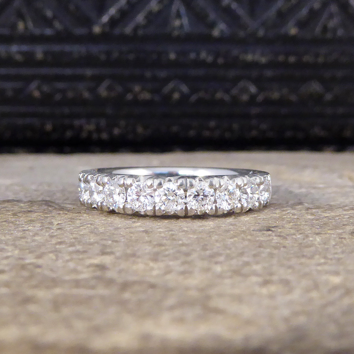 Diamond Set Eternity Ring with 0.88ct Modern Brilliant Cut Diamonds in Platinum - Wharfedale Antiques