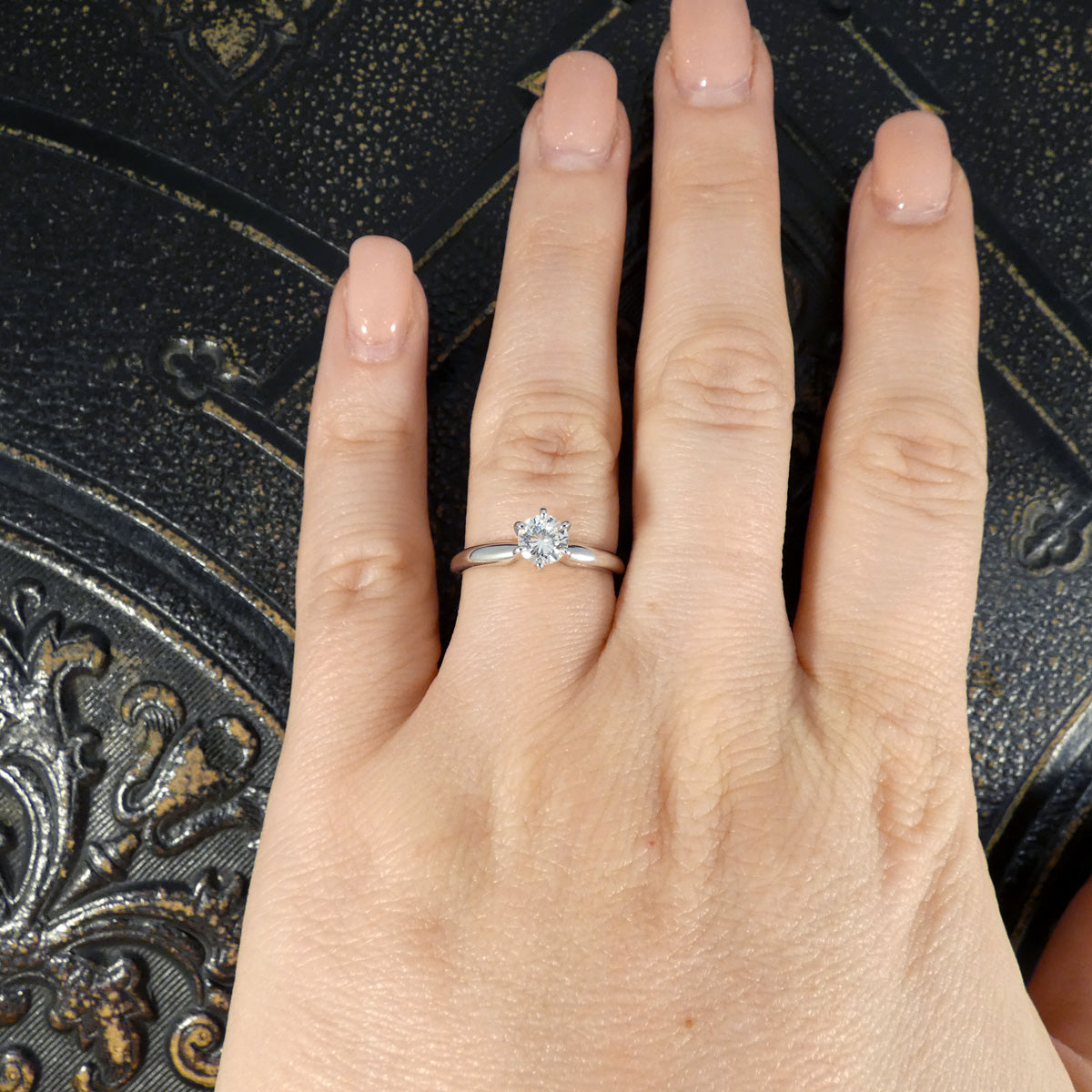 0.50ct Diamond Solitaire High Set Engagement Ring in 14ct White Gold - Wharfedale Antiques