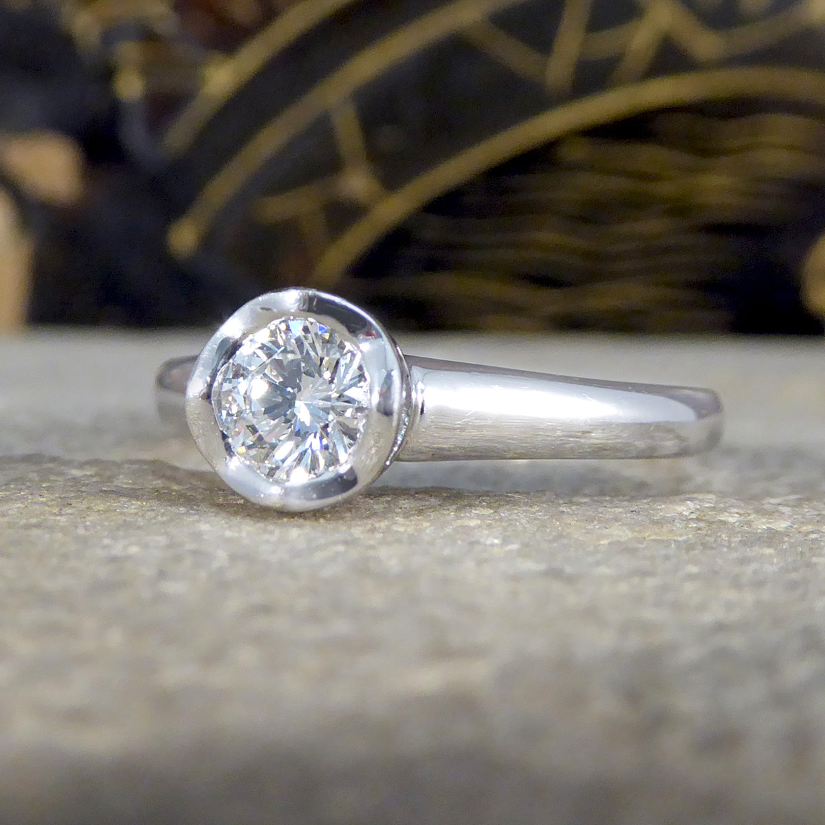 Andrew Geoghegan G/VS Diamond Solitaire Ring in 18ct White Gold - Wharfedale Antiques